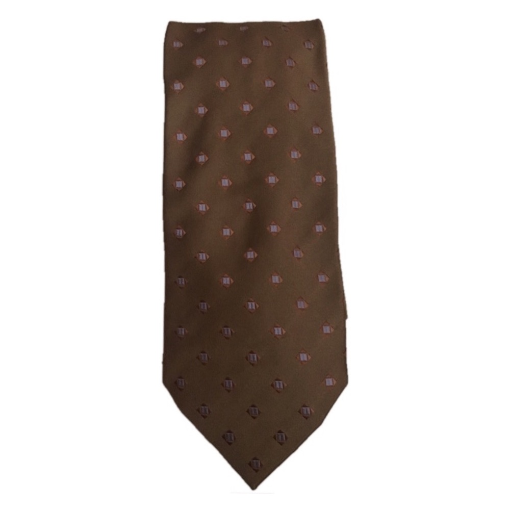 ERMENEGILDO ZEGNA  gold Silk Geometric Print Tie
